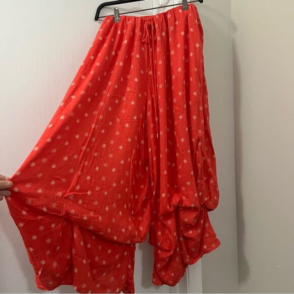 Free People Red Wide Leg Jumpsuit - Picture 8 of 14